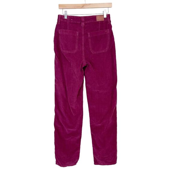 American Eagle Maroon Corduroy Baggy Mom Pants Sz 4 - Picture 4 of 6